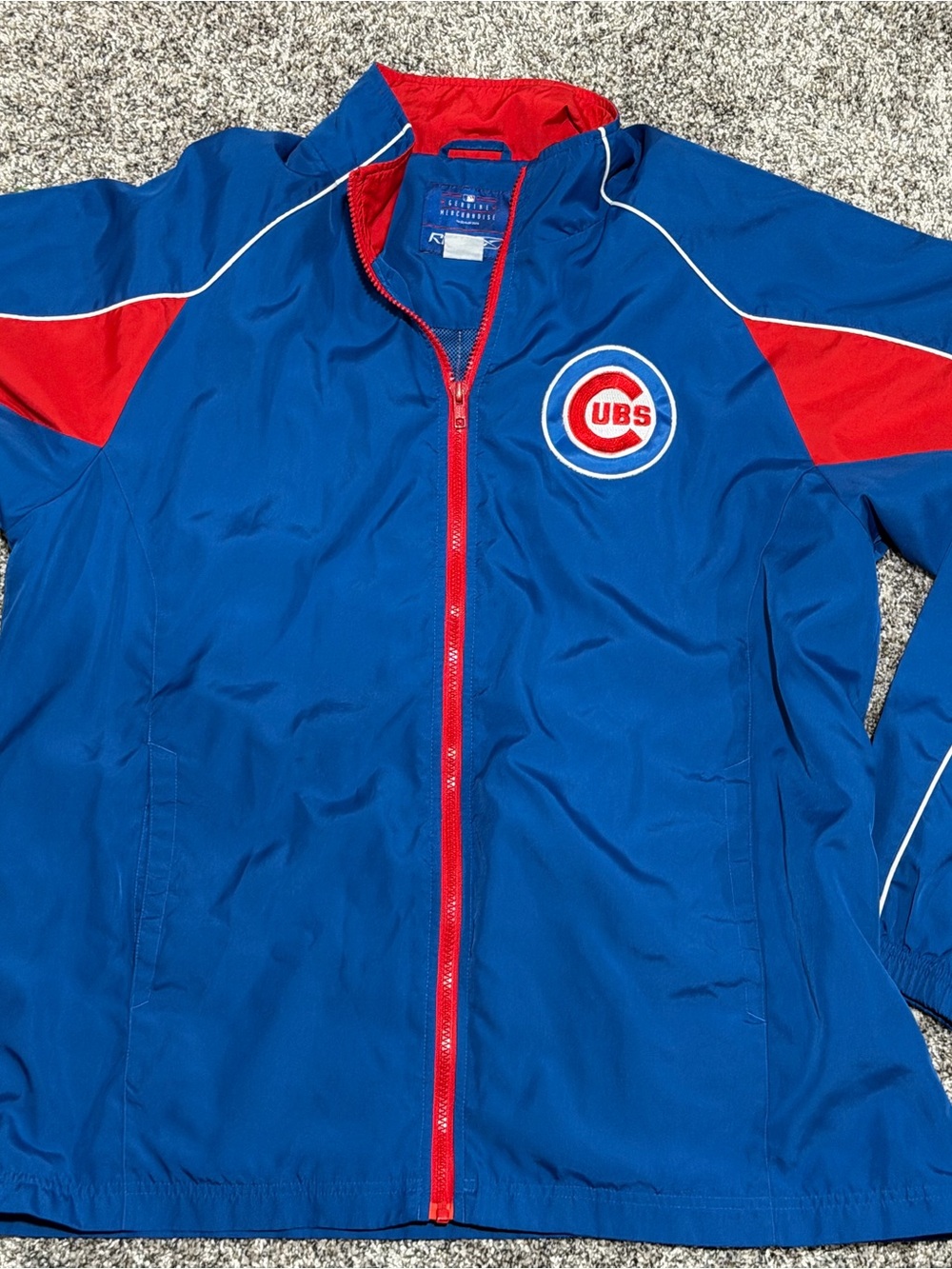 Vintage Reebok Blue and Red Chicago Cubs Windbreaker Jacket